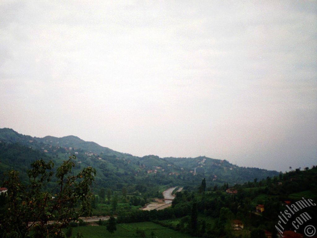 View of village from `OF district` in Trabzon city of Turkey.
